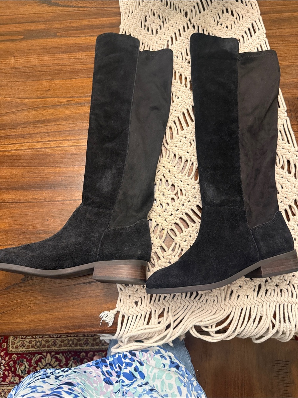 Lucky Brand Black Over-the-Knee Suede Boots
